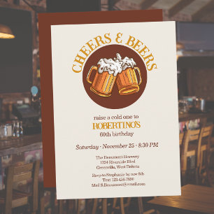 Geburtstagseinladung 'Männer Cheers und Beers Retr Einladung