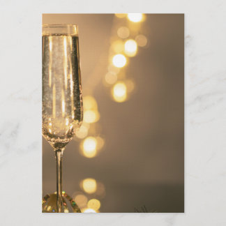 Geburtstagseinladung mit Champagnerglas Golden Einladung