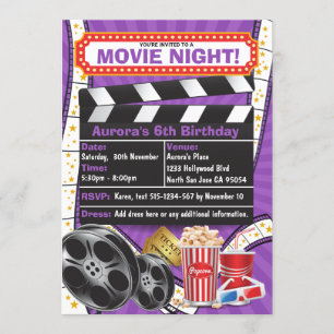 Geburtstagseinladung Movie Night Hollywood Klatsch Einladung