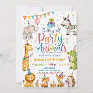 Geburtstagseinladung Party Animals Einladung