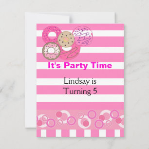 Geburtstagseinladung Pink Donut Party Einladung