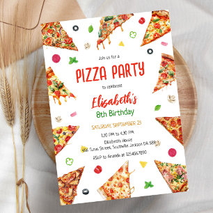 Geburtstagseinladung Pizza-Party Einladung