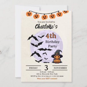 Geburtstagseinladung von Halloween für Kinder Einladung