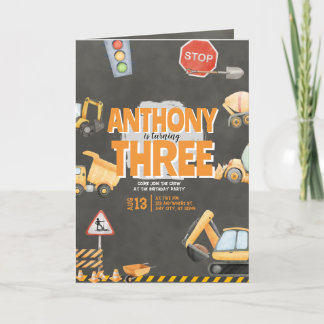 Geburtstagseinladung zum Bau Karte