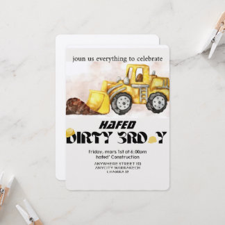 Geburtstagseinladung zum Bauen Editable Dump Truck Einladung