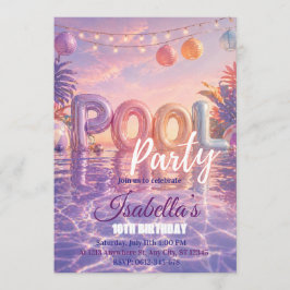 Geburtstagseinladung zum Mädchen-Poolparty Einladung