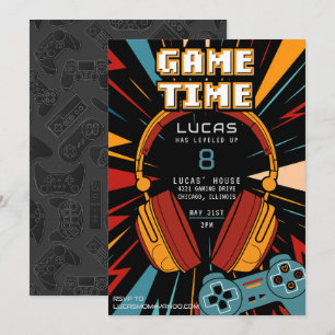 Geburtstagseinladung zum modernen Spaß beim Gaming Feiertagskarte