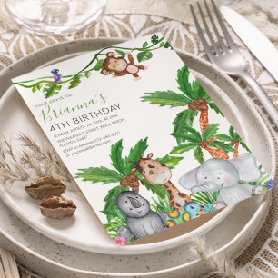 Geburtstagseinladung zur Kids Animal Safari Party Einladung