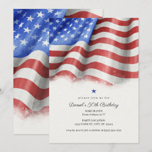 Geburtstagseinladungen mit amerikanischer Flagge Einladung