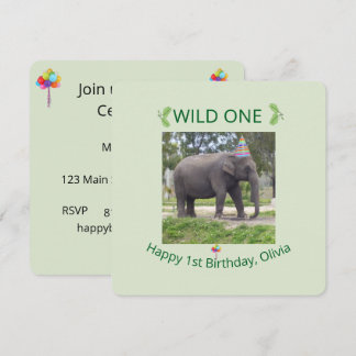 Geburtstagseinladungsdesign für eine wilde Elefant Einladung