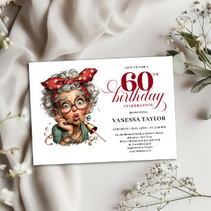 Geburtstagseinladungskarte 60. Geburtstag Quirky L Einladung