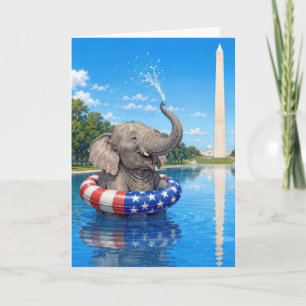 Geburtstagselefant schwebt im Reflecting Pool Karte