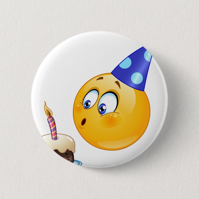 Geburtstagsemoji Button (Vorderseite)