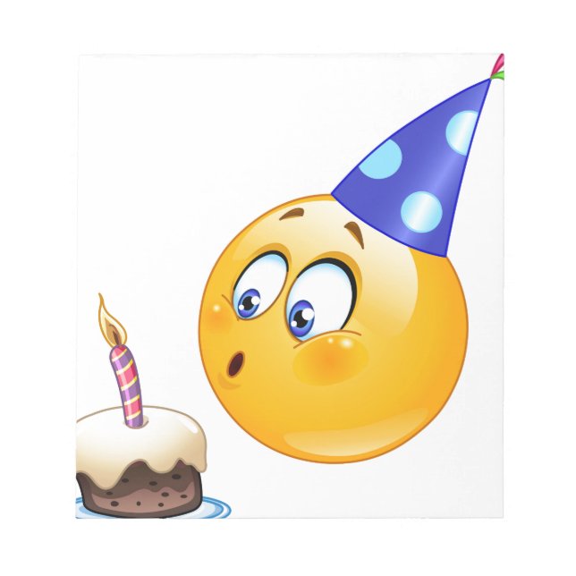 Geburtstagsemoji Notizblock (Vorderseite)