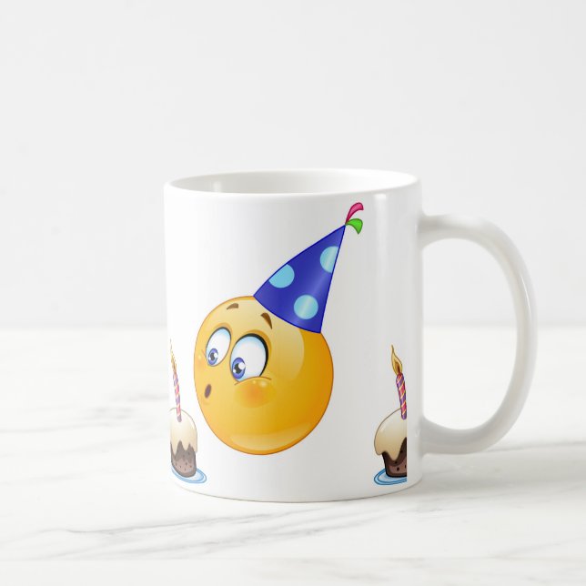 Geburtstagsemoji Tasse (Rechts)