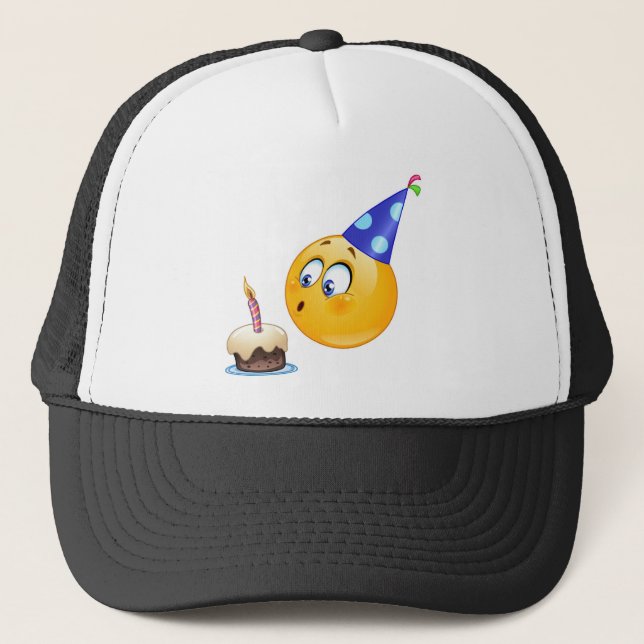 Geburtstagsemoji Truckerkappe (Vorderseite)