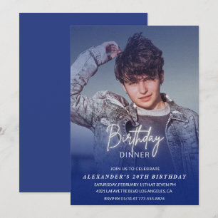 Geburtstagsessen 20. Geburtstagseinladung Foto Män Einladung