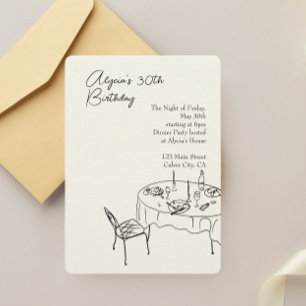 Geburtstagsessen zum 30. Geburtstag Party Einladung