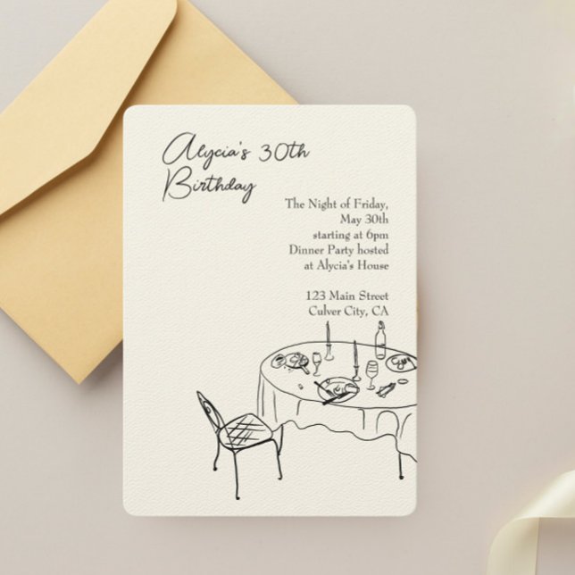 Geburtstagsessen zum 30. Geburtstag Party Einladung (Von Creator hochgeladen)