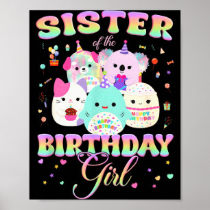 Geburtstagsfamilie Squish Squad Schwester des Gebu Poster