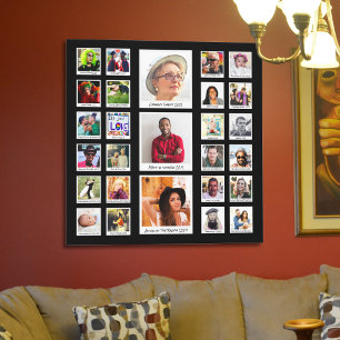 Geburtstagsfamilienfoto Collage Leinwanddruck