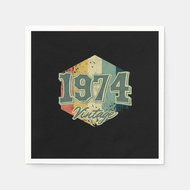 Geburtstagsfeier 1974 Vintag Retro Serviette (Vorderseite)