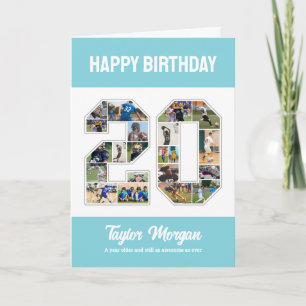 Geburtstagsfeier 20. FotoCollage Karte