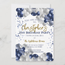Geburtstagsfeier 21 Navy-Ballons