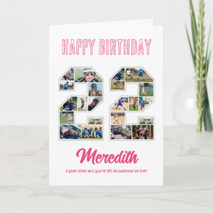 Geburtstagsfeier 22. FotoCollage Karte