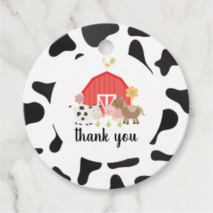 Geburtstagsfeier Bauernhof-Tiere Dankeschön-Anhäng Geschenkanhänger