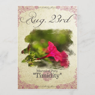 Geburtstagsfeier Blume auf August 23. "Marvel of P Karte