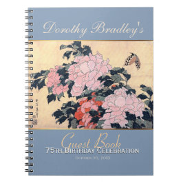 Geburtstagsfeier Butterfly Peonies Guest Notizblock
