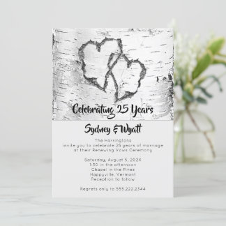 Geburtstagsfeier der Rustikalen Birch Hearts Einladung