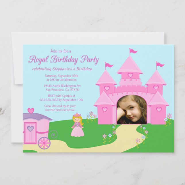 Geburtstagsfeier der süßen Prinzessin Einladung (Vorderseite)