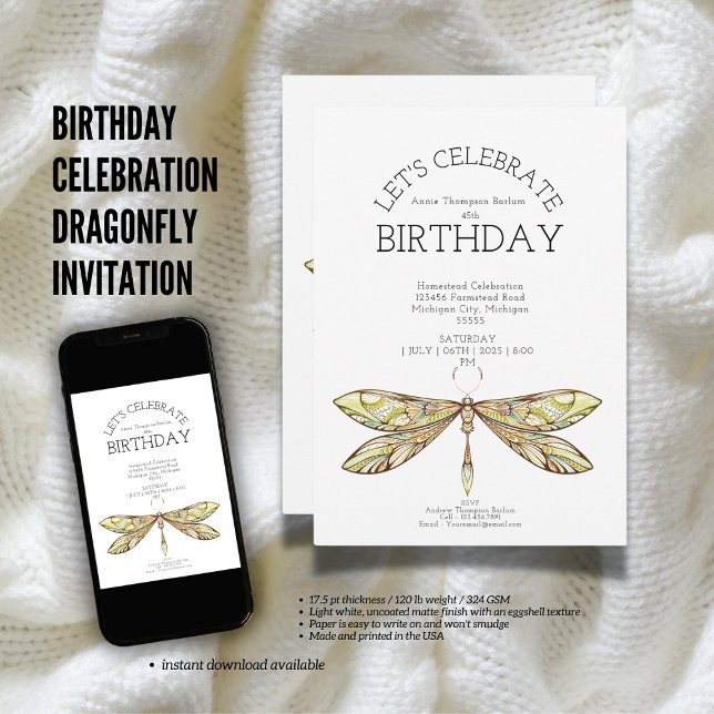 Geburtstagsfeier Dragonfly Einladung (The Butterfly Studio
Birthday Celebration Dragonfly Invitation)