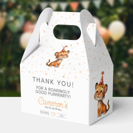 Geburtstagsfeier eines süßen Orangen-Tigers Geschenkschachtel