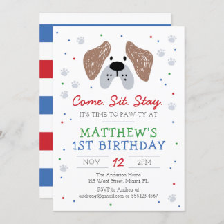 Geburtstagsfeier, Einladung von Welpen