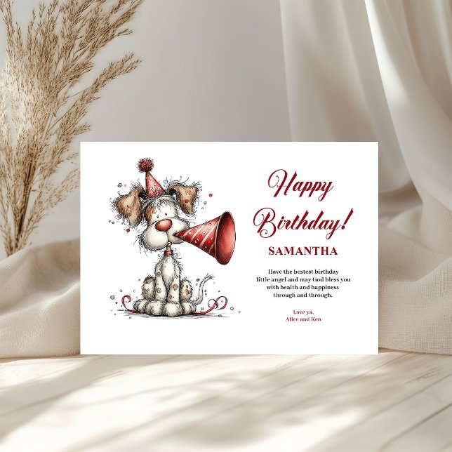 Geburtstagsfeier Fantasie-Tiere Benutzerdefinierte (Birthday Party Whimsical Animals Custom Name kids greeting card)