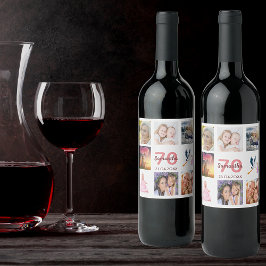 Geburtstagsfeier Foto Collage Weinetikett