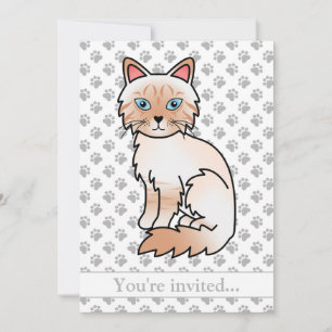 Geburtstagsfeier für eine Red-Point-Tabby-Birman/R Einladung