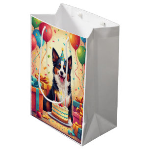Geburtstagsfeier für einen Australian Cattle Dog Mittlere Geschenktüte