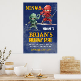 Geburtstagsfeier für einen geschickten Ninja-Krieg Poster