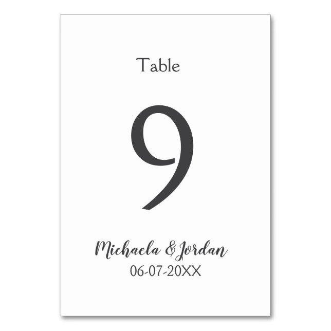 Geburtstagsfeier für Hochzeiten Tischnummer (Vorderseite)