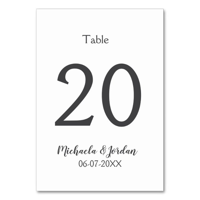 Geburtstagsfeier für Hochzeiten Tischnummer (Vorderseite)