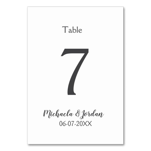 Geburtstagsfeier für Hochzeiten Tischnummer (Vorderseite)