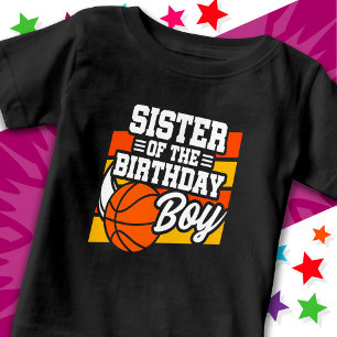 Geburtstagsfeier für Kinder Basketball Schwester d Baby T-shirt