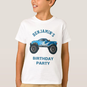 Geburtstagsfeier für Kinder mit Blauem Monstertruc T-Shirt