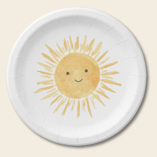 Geburtstagsfeier für Yellow Sun Girl Pappteller