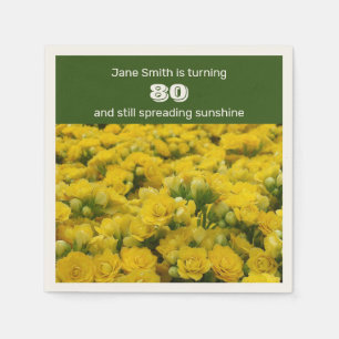 Geburtstagsfeier Gelbe Blumen Feier Serviette