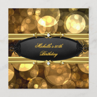 Geburtstagsfeier Gold Schwarz Diamant Einladung